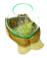 DOUBLE HAND OF HOPE WITH MOLTEN GLASS BOWL