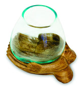 DOUBLE HAND OF HOPE WITH MOLTEN GLASS BOWL