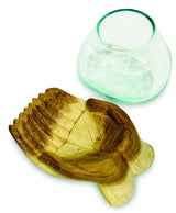 DOUBLE HAND OF HOPE WITH MOLTEN GLASS BOWL