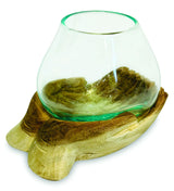 DOUBLE HAND OF HOPE WITH MOLTEN GLASS BOWL