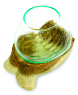 DOUBLE HAND OF HOPE WITH MOLTEN GLASS BOWL