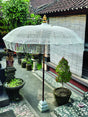 BALI WHITE MACRAM SUN PARASOL 2M (with screw pole fitting)