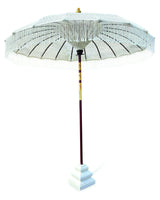 BALI WHITE MACRAM SUN PARASOL 2M (with screw pole fitting)