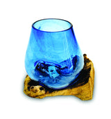ROOT WITH BLUE TINTED GLASS BOWL TINY