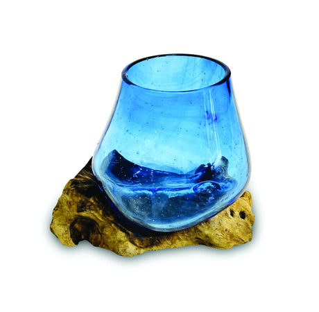 ROOT WITH BLUE TINTED GLASS BOWL TINY