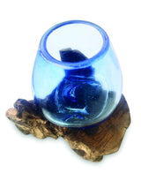 ROOT WITH BLUE TINTED GLASS BOWL TINY
