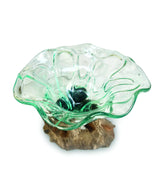 ROOT WITH FLOWER SHAPE MOLTEN GLASS BOWL 20 CM SMALL