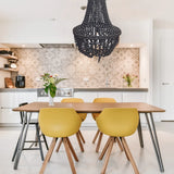 ARTISAN BEADED LAMPSHADE 50X50X65CM BALI BLACK