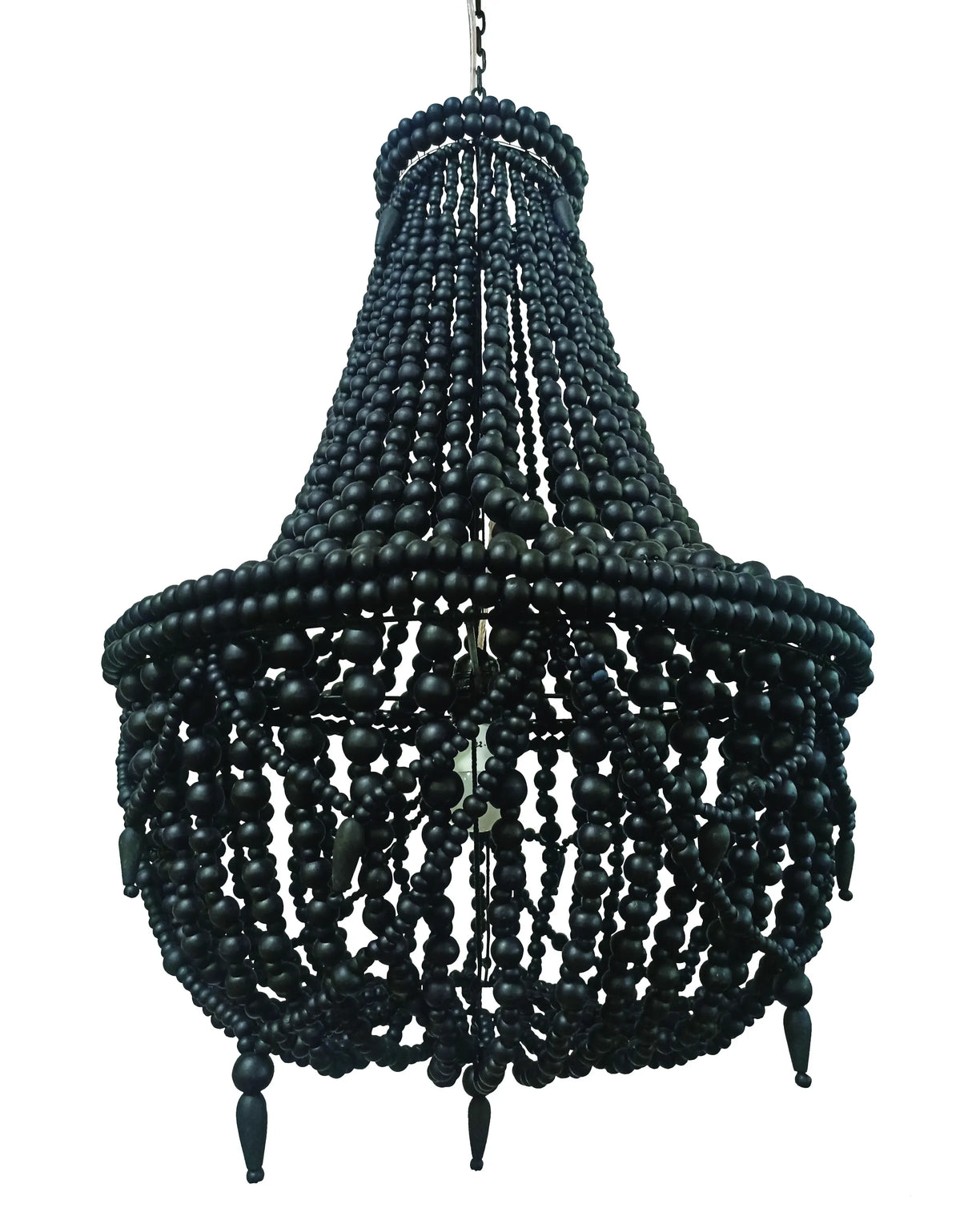 ARTISAN BEADED LAMPSHADE 50X50X65CM BALI BLACK