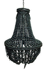 ARTISAN BEADED LAMPSHADE 50X50X65CM BALI BLACK