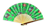 BALI BATIK FABRIC FOLDING FANS 30CM (PACK OF 10 MIXED COLOURS)