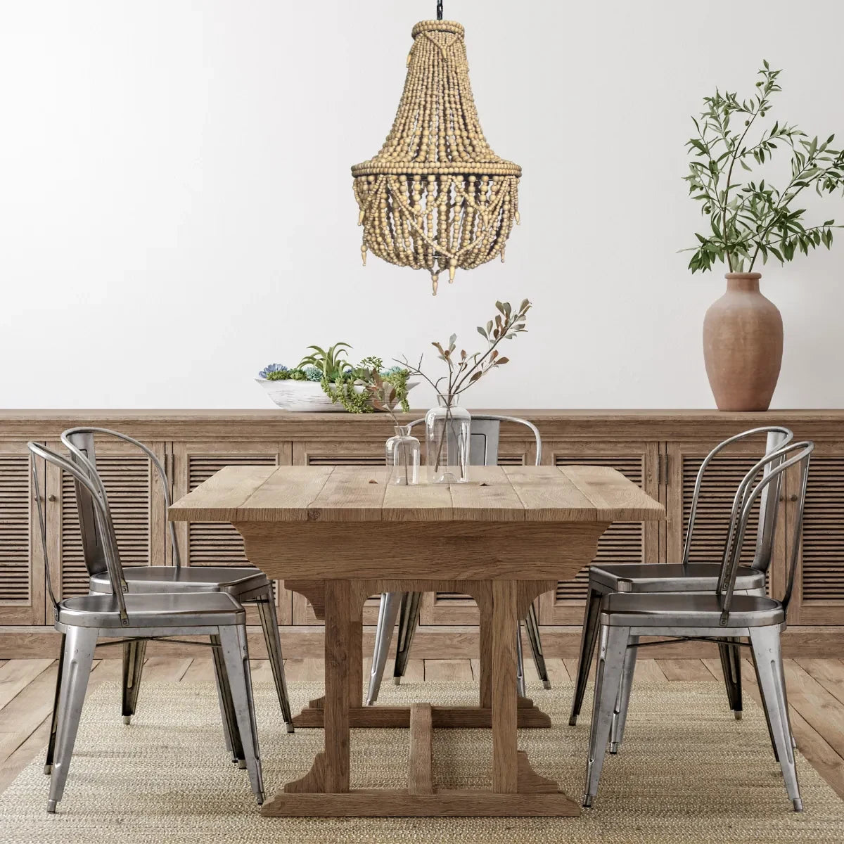 ARTISAN BEADED LAMPSHADE 50X50X65CM BALI SAND