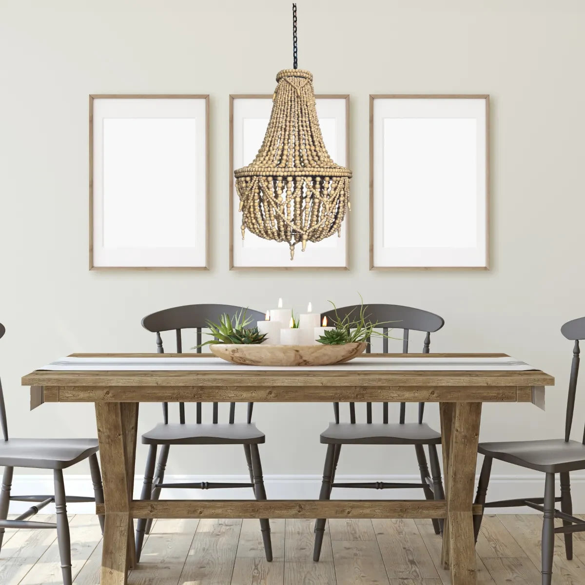 ARTISAN BEADED LAMPSHADE 50X50X65CM BALI SAND