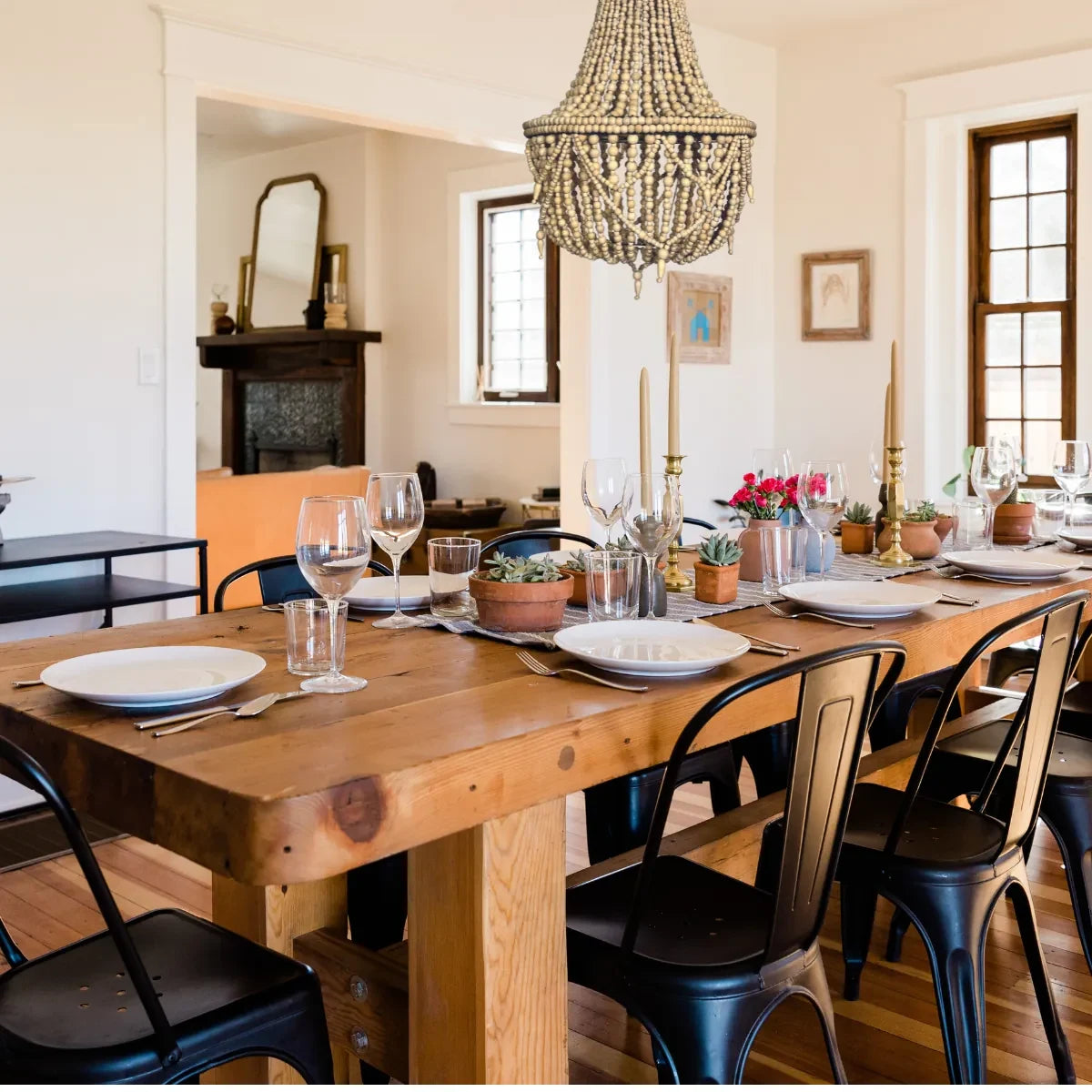 ARTISAN BEADED LAMPSHADE 50X50X65CM BALI SAND