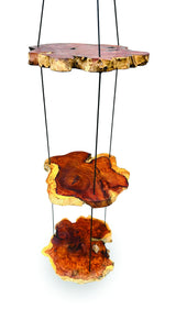 HANGING TREE ROOT SLICES 3 SHELVES 100CM