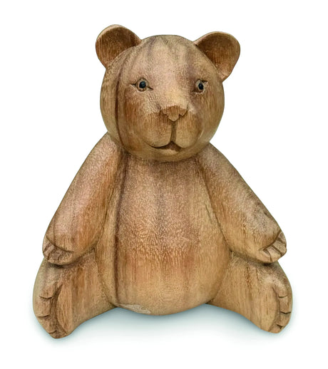 CARVED TEDDY BEAR OPEN ARMS 15CM