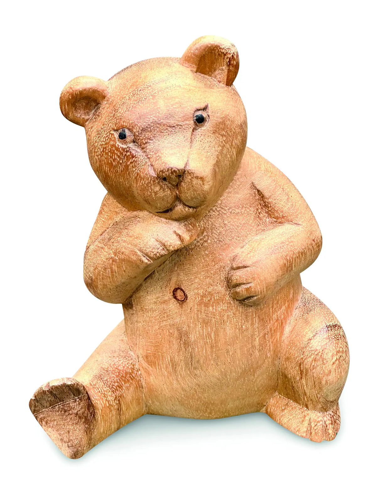 CARVED TEDDY BEAR SHY 15CM