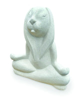 TERRAZO STONE YOGA BUNNY LOTUS POSE STATUE 30CM