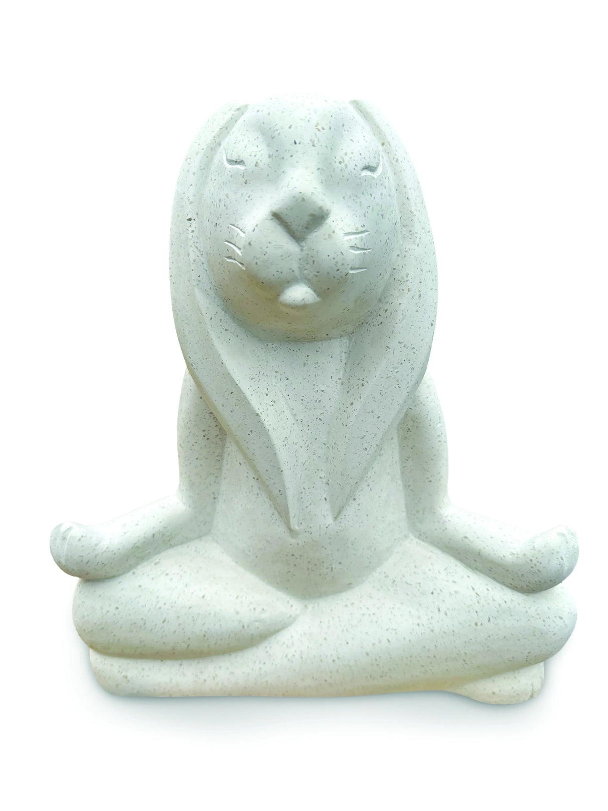 TERRAZO STONE YOGA BUNNY LOTUS POSE STATUE 30CM