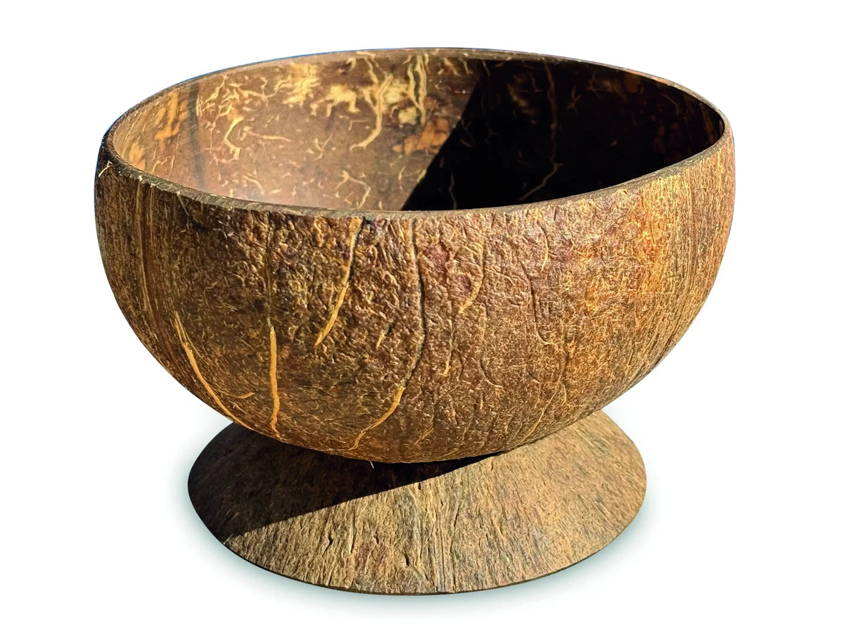 NATURAL COCONUT BOWL WITH COCONUT BASE