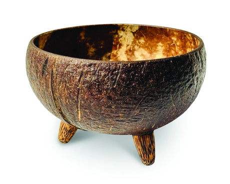 NATURAL COCONUT BOWL WITH 3 FEET