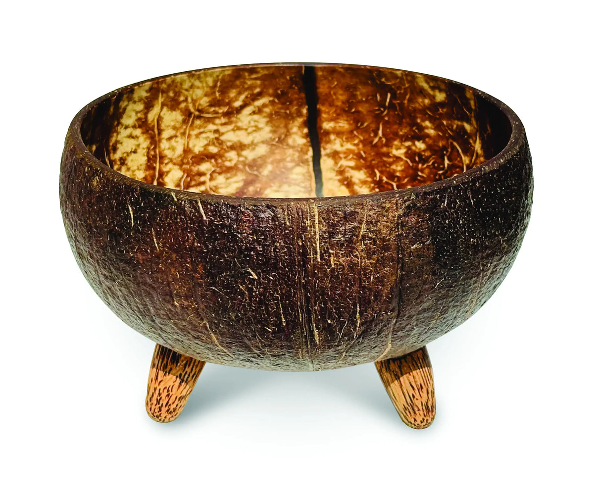 NATURAL COCONUT BOWL WITH 3 FEET