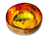 NATURAL COCONUT BOWL PAINTED GOLD