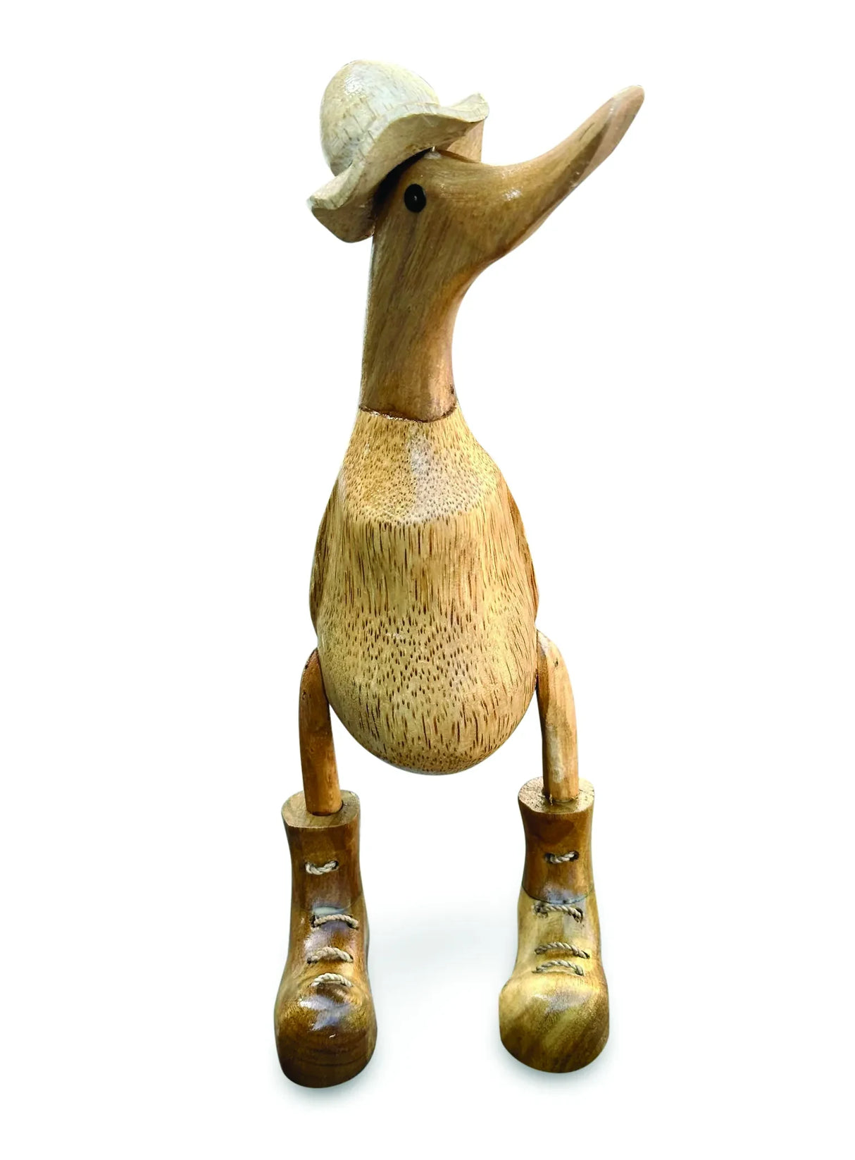 NATURAL DUCK WITH FRILLY HAT AND BOOTS 25CM