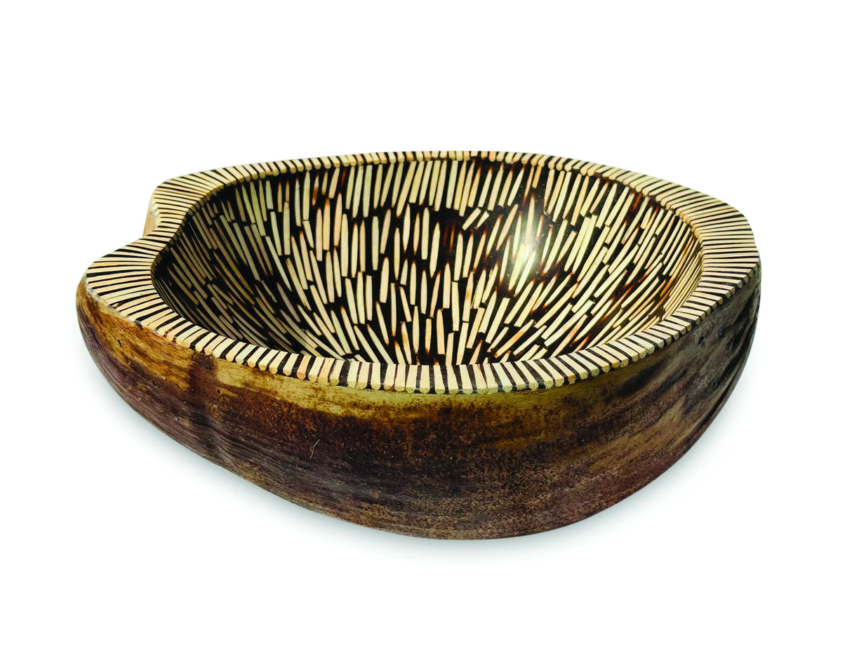 BURST INLAY COCONUT SHELL BOWL BROWN