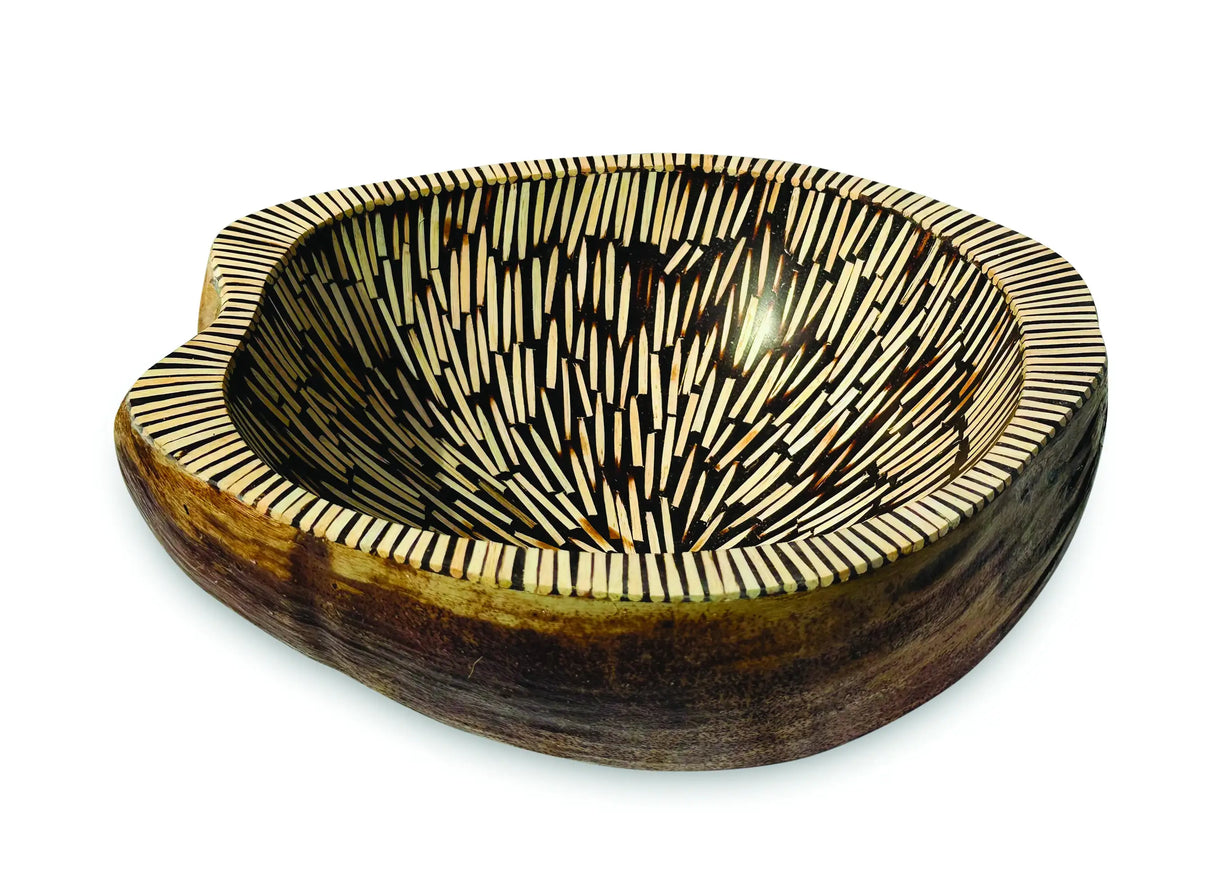 BURST INLAY COCONUT SHELL BOWL BROWN