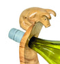 PIGLET HAND CARVED WOODEN BALANCE WINE BOTTLE HOLDER