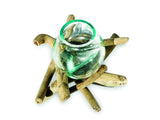 DRIFTWOOD WITH MOLTEN GLASS BOWL 10CM