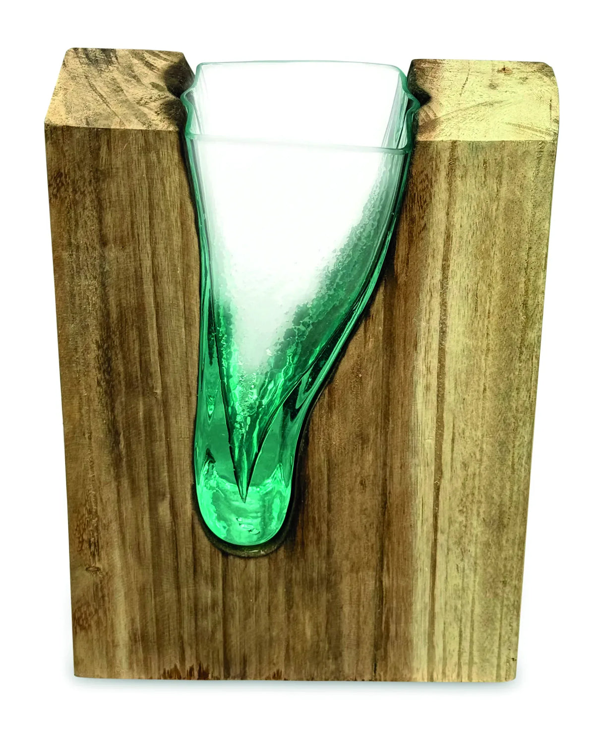 RECTANGLE MOLTEN LAVA GLASS VASE 30CM