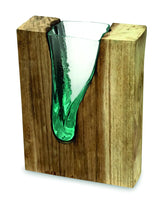 RECTANGLE MOLTEN LAVA GLASS VASE 30CM