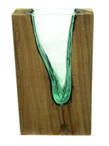 RECTANGLE MOLTEN LAVA GLASS VASE 30CM