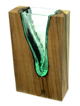 RECTANGLE MOLTEN LAVA GLASS VASE 30CM