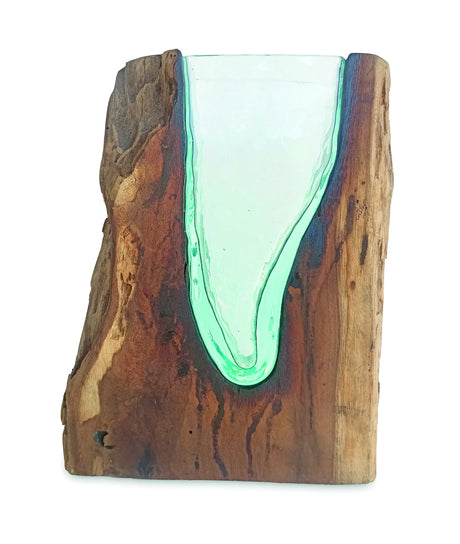 RECTANGLE MOLTEN LAVA GLASS VASE 30CM