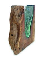 RECTANGLE MOLTEN LAVA GLASS VASE 30CM