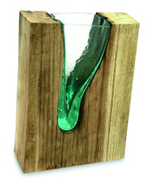 RECTANGLE MOLTEN LAVA GLASS VASE 30CM