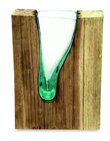 RECTANGLE MOLTEN LAVA GLASS VASE 30CM