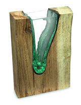 RECTANGLE MOLTEN LAVA GLASS VASE 30CM