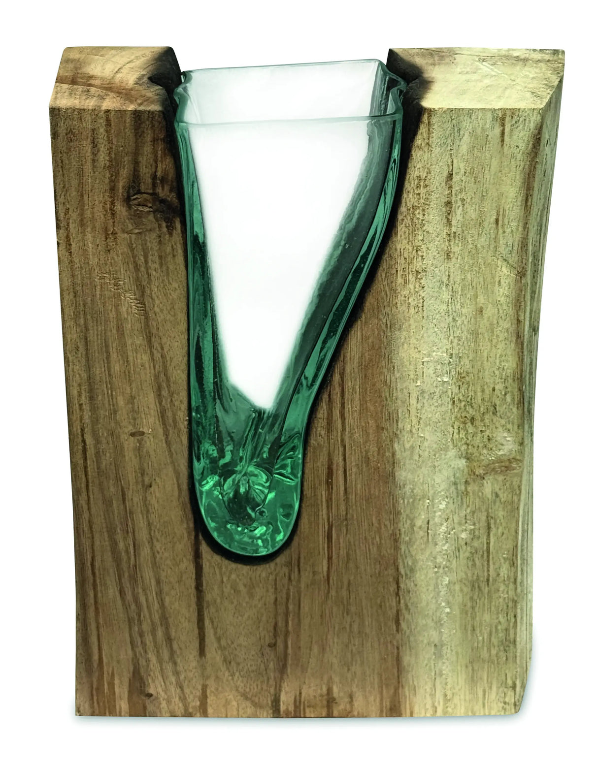 RECTANGLE MOLTEN LAVA GLASS VASE 30CM