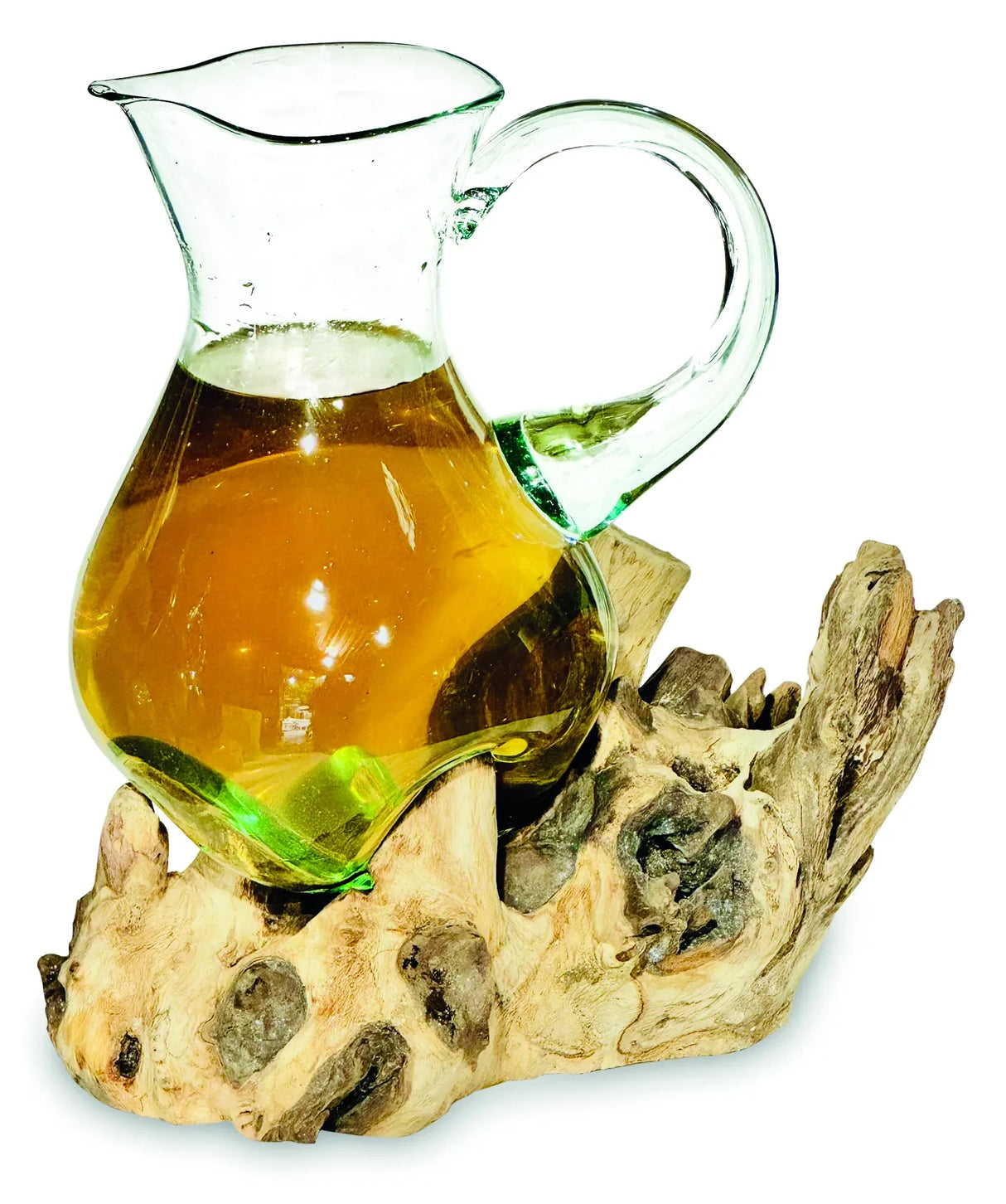 ROOT WITH MOLTEN GLASS JUG LARGE 27CM