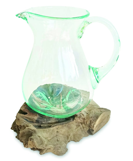 ROOT WITH MOLTEN GLASS JUG LARGE 27CM