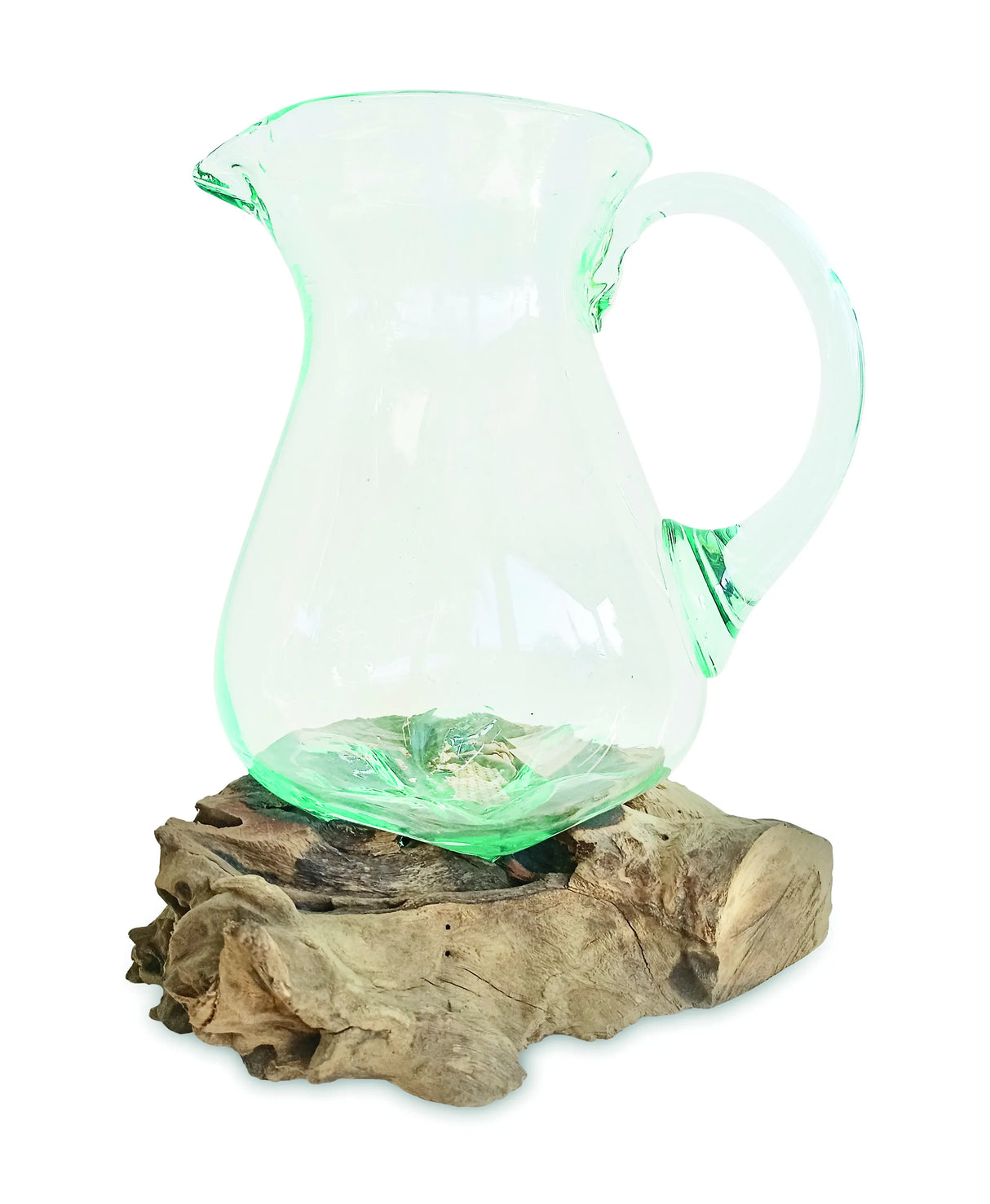 ROOT WITH MOLTEN GLASS JUG LARGE 27CM
