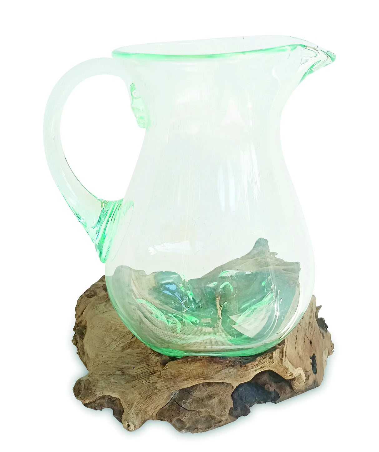 ROOT WITH MOLTEN GLASS JUG LARGE 27CM