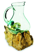 ROOT WITH MOLTEN GLASS JUG LARGE 27CM