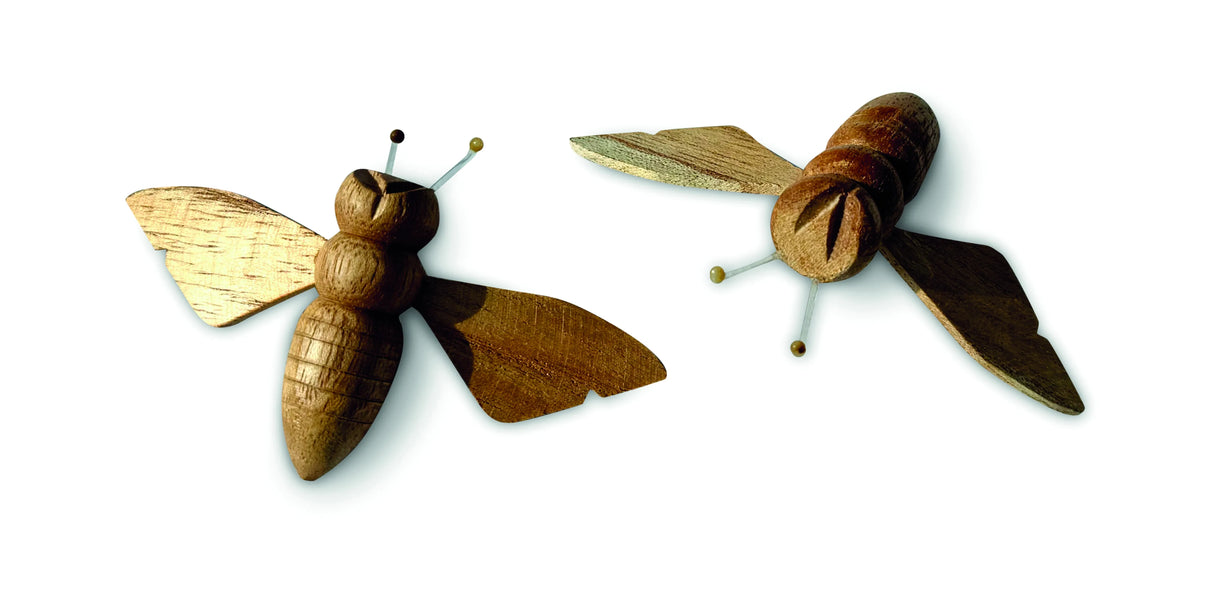 PACKET OF TEN LARGE WOODEN BEES 8.5CM