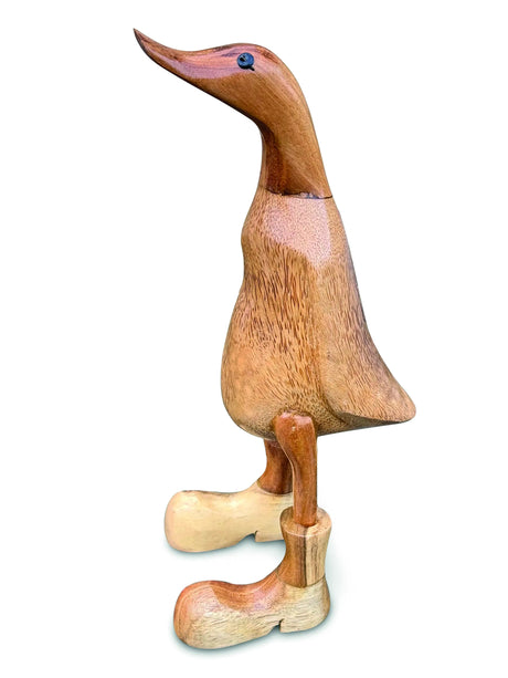 WOODEN DUCK IN BOOTS 25CM