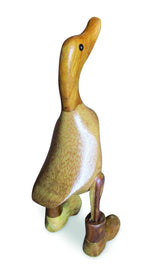 WOODEN DUCK IN BOOTS 25CM
